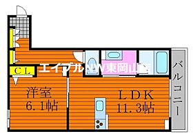 La Grandir  ｜ 岡山県岡山市中区原尾島4丁目（賃貸マンション1LDK・1階・45.36㎡） その2