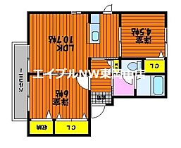 ラ・パルテール高屋弐番館  ｜ 岡山県岡山市中区高屋（賃貸アパート2LDK・2階・52.51㎡） その2