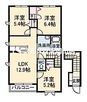 ゼーゲンハイム  ｜ 岡山県岡山市中区原尾島（賃貸アパート3LDK・2階・71.25㎡） その2