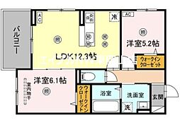 ル コンテ 2LDKの間取図画像