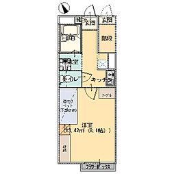 MARUBISHIアパート大橋Ａ棟 1階1Kの間取り