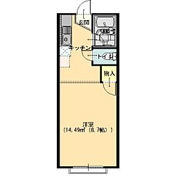 アネックス21イシハラ2 ワンルームの間取図画像