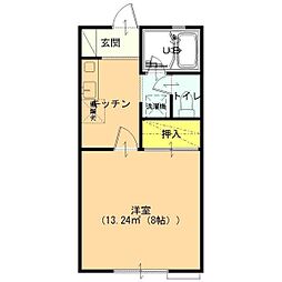 メゾンパスポートA棟 1Kの間取図画像