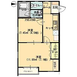 Y'sflat3 2Kの間取図画像