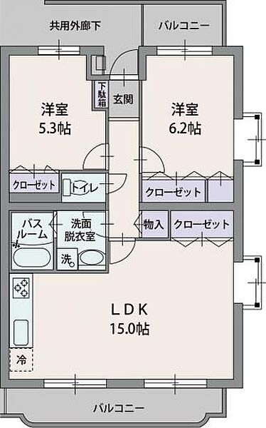 ステイブルK 301｜静岡県三島市谷田(賃貸マンション2LDK・3階・62.81㎡)の写真 その2