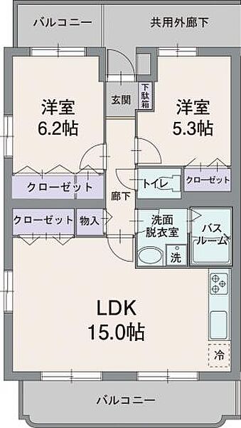 アビタシオン松長 103｜静岡県沼津市松長(賃貸マンション2LDK・1階・62.81㎡)の写真 その2