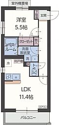 カーム　コート 3階1LDKの間取り