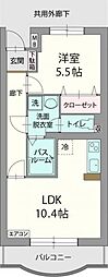 アビタシオンB 1LDKの間取図画像