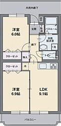 アルストロメリア 2LDKの間取図画像