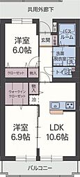 アルバフェリーチェ 2LDKの間取図画像