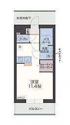 アラモファミリア ワンルームの間取図画像