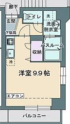 アビターレ平町 ワンルームの間取図画像