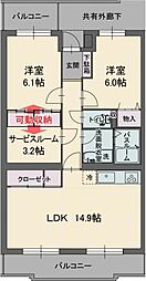 グリーングラスS 2SLDKの間取図画像
