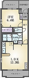 ソレイユノール 1LDKの間取図画像