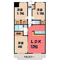 栃木県宇都宮市御幸ケ原町（賃貸マンション3LDK・3階・65.70㎡） その2