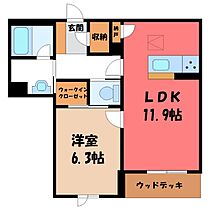 栃木県宇都宮市塙田4丁目（賃貸マンション1LDK・1階・47.36㎡） その2