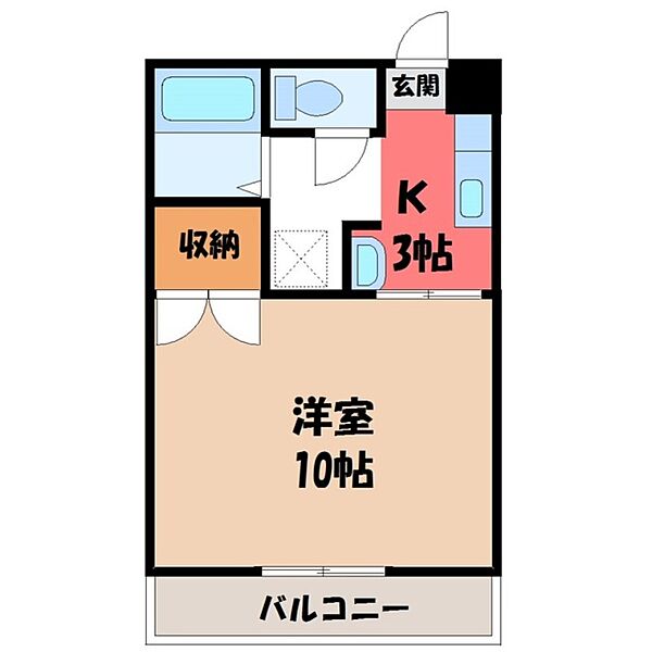 栃木県宇都宮市雀の宮5丁目(賃貸マンション1K・5階・28.35㎡)の写真 その2