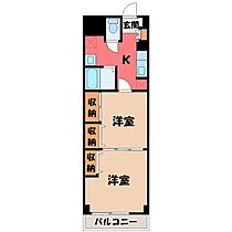 栃木県宇都宮市南大通り1丁目（賃貸マンション2K・9階・39.24㎡） その2