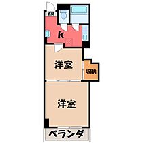 レジデンスカープ小山  ｜ 栃木県小山市城北2丁目（賃貸マンション2K・3階・30.00㎡） その2