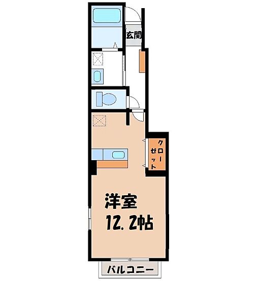 栃木県小山市西城南5丁目(賃貸アパート1K・1階・32.90㎡)の写真 その2