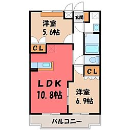 東北本線 間々田駅 バス17分 粟宮下下車 徒歩8分