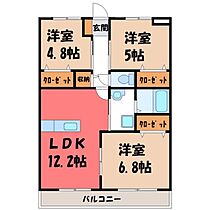 栃木県宇都宮市上戸祭町（賃貸マンション3LDK・4階・63.00㎡） その2