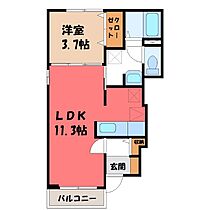 栃木県鹿沼市千渡（賃貸アパート1LDK・1階・37.13㎡） その2