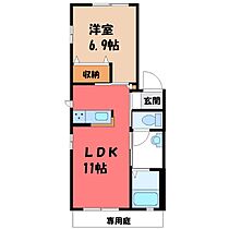 栃木県栃木市片柳町4丁目（賃貸アパート1LDK・1階・40.07㎡） その2