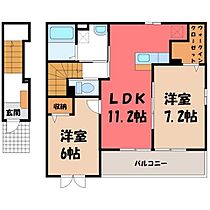 栃木県栃木市泉川町（賃貸アパート2LDK・2階・59.29㎡） その2