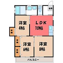 コーポ高勢  ｜ 栃木県真岡市高勢町1丁目（賃貸アパート3LDK・2階・64.80㎡） その1