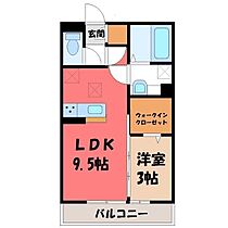 栃木県小山市宮本町3丁目（賃貸アパート1LDK・1階・33.39㎡） その2