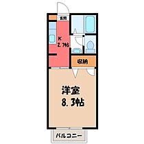 栃木県宇都宮市弥生1丁目（賃貸アパート1K・1階・26.40㎡） その2