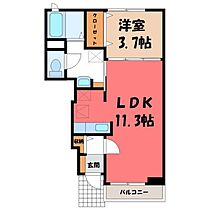 栃木県鹿沼市上野町（賃貸アパート1LDK・1階・37.13㎡） その2