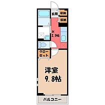 栃木県宇都宮市細谷1丁目（賃貸アパート1K・2階・31.70㎡） その2