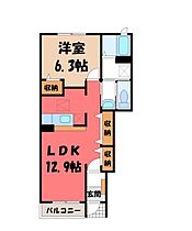 栃木県下都賀郡壬生町大師町（賃貸アパート1LDK・1階・46.49㎡） その2