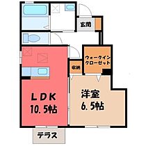 栃木県宇都宮市駒生町（賃貸アパート1LDK・1階・45.33㎡） その2