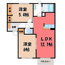 茨城県筑西市市野辺（賃貸アパート2LDK・1階・54.17㎡） その2