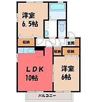 栃木県小山市神鳥谷5丁目（賃貸アパート2LDK・2階・53.76㎡） その2