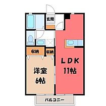 栃木県塩谷郡高根沢町宝積寺2丁目（賃貸アパート1LDK・1階・40.92㎡） その2