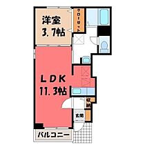 栃木県宇都宮市駒生1丁目（賃貸アパート1LDK・1階・37.13㎡） その2