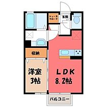 栃木県小山市若木町3丁目（賃貸アパート1LDK・1階・29.25㎡） その2