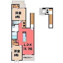 栃木県栃木市箱森町（賃貸アパート2LDK・2階・62.33㎡） その2