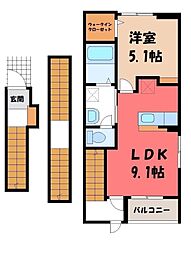 平松本町アパート(028419601) 3階1LDKの間取り
