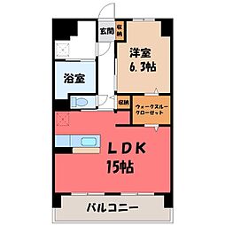Y&M祇園 6階1LDKの間取り