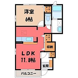 フローリッシュ 1階1LDKの間取り