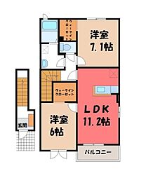 クオレッティA 2LDKの間取図画像