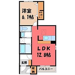 ボヌールパレス2 1LDKの間取図画像