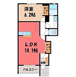 サンエミC 1LDKの間取図画像