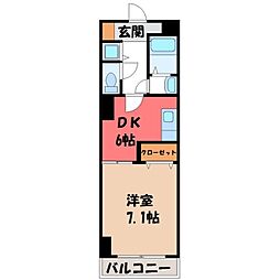 コートビレッジ駅前 1DKの間取図画像