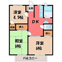 丸京ハウスE 3DKの間取図画像